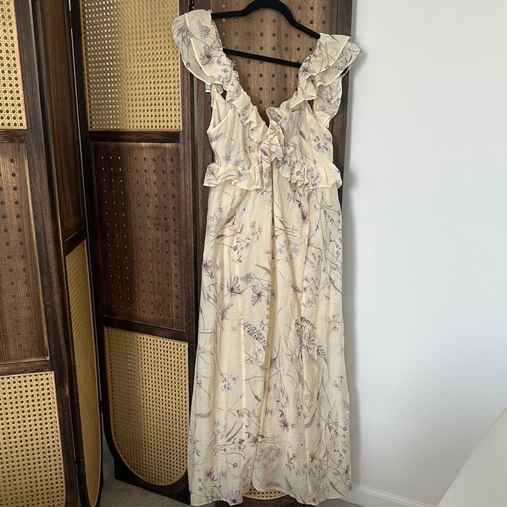 H&M Floral Cream Maxi Dress
